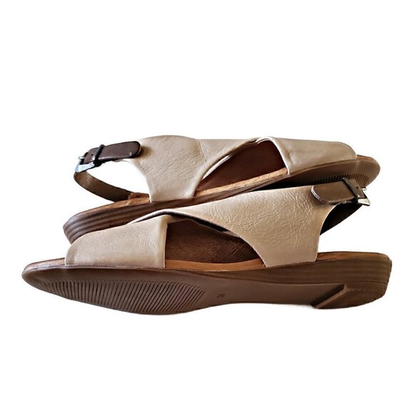 Miz Mooz Anya Cream Leather Sandals, Ladies Leather Sandals NIB - Picture 3 of 3